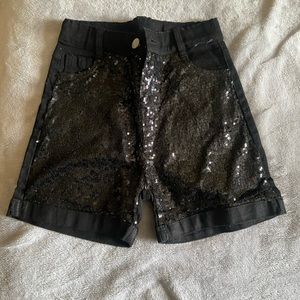 SIP sparkle on pink Black sequin denim size 10/12 NWOT